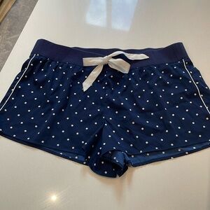 Aerie Polka Dot Ribbon Sleep Shorts, Navy. Size L